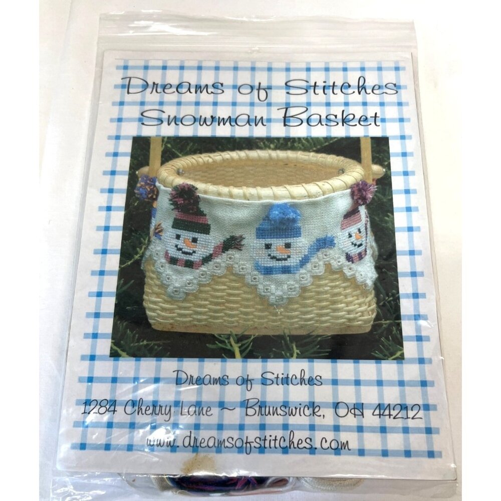 Handcrafted Dreams Of Stitches Snowman Basket Kit